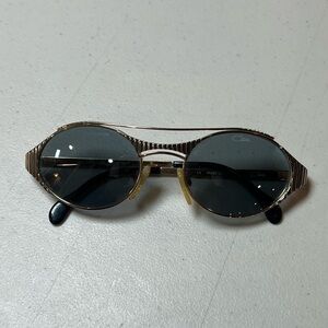 CAZAL Vintage Retro Made in Germany Gold Schwartz Oval Sunglasses Unisex